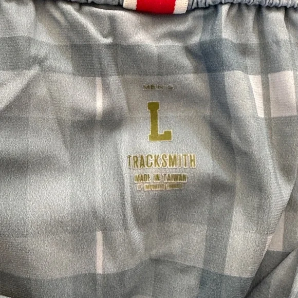 Tracksmith Men’s Large Blue Checkered Run Cannonball Run Shorts - Picture 3 of 4